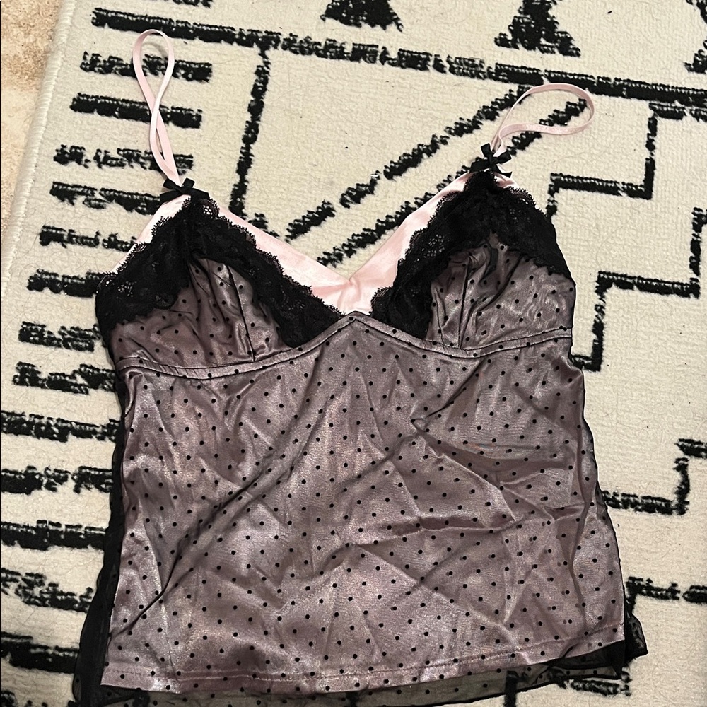 Edikted Black and Pink Lace Camisole